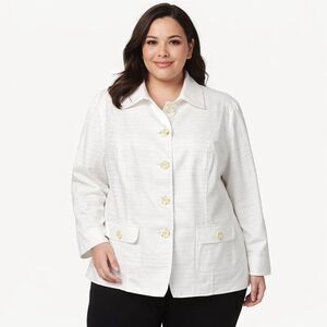 TanJay White Blazer Coat Size 22W Jacket